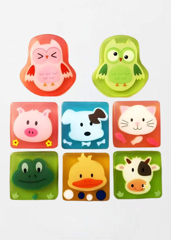 Handmade Cartoon Animal Soap  Children's Handcrafted for Bath Hand Washing Essential Oil Baby Kids Animals Shape Cleansing Soaps Bathroom toiletries Owl Pig Dog Cat Frog Duck Cow Chick Mouse Bear