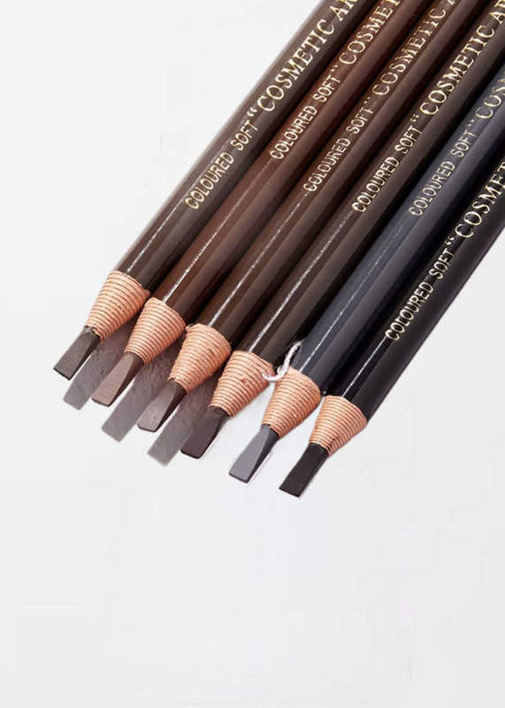 Eyebrow Pencil   Waterproof and Non-smudge Genuine Wood Hard Core Pen Golden Wooden Eyebrows Pencils in light-, medium-, dark-, coffee, brown, black, Gray grey with pencil sharpener