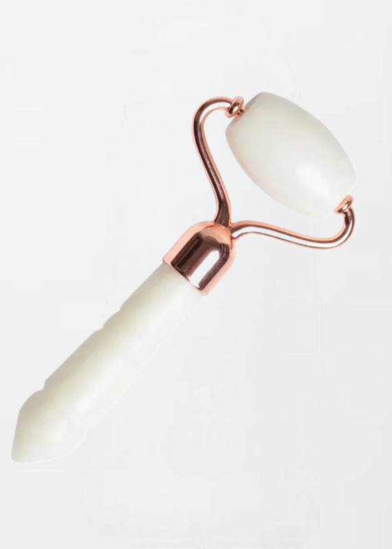White Jade Massage Roller  Double Heads Facial Rollers Youyan Natural Stone Massager for Face Eye Neck skin care Beauty skincare grooming with scrape board