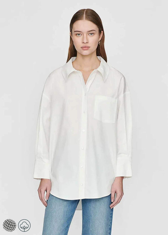 Mika Shirt   miteigi Women's workwear Blouses Tops Versatile Senses Bottoming hem Pocket Annie Bing Brand Design Long sleeves turn-down collar Shirts for woman in white Spring Summer Fall Autumn womens trending Fashion season