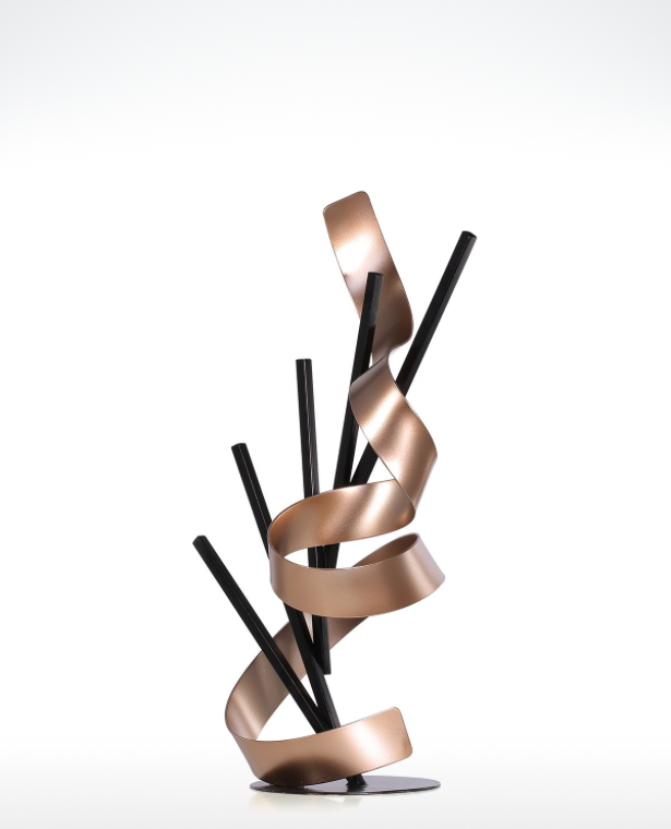 Line and Ribbon Statue Modern Metal Iron Sculpture Abstract Sculptures Office Living Room Desk Ornament Trending