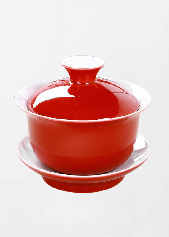 Glazed Ceramic Tea Tureen red   Cup Porcelain Gaiwan Tibetan Bowl Soup With Lid Bowl Lotus Hand Made Drawing Shen Puer Gai Wan cups