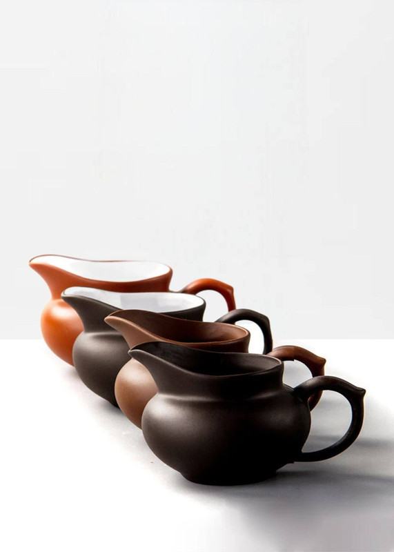Gongfu Dehua Gravy Boat Teacup  Purple clay tea cup ceramics Hand Painted filter cups sea gongdao teacups in orange, black brown dark Gray grey Gravy boat