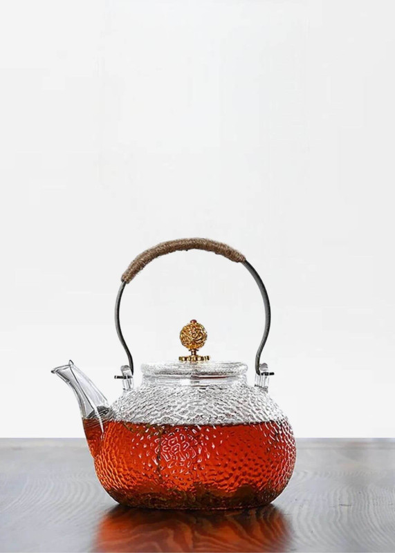 Heat Resistant Glass Tea Kettle golden   Pots 700ml Infuser Teapot for Infusion with Strainer Pu Erh Set Pot Teapots Puer Transparent Glazed Kettles