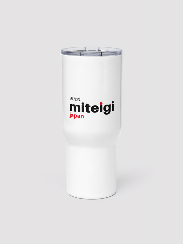 miteigi Logo Travel Mug with handle miteigiYūki Fitness Sports Activewear by miteigi Branded product item Mugs Drinks containers