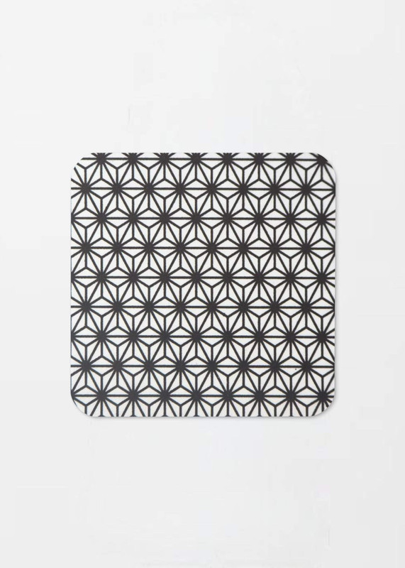 Cork-Back miteigi Asanoha Coaster Traditional Japanese hemp leaf pattern drinks coasters in light blue pattern