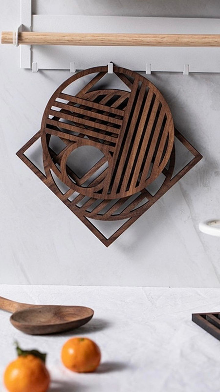 Retro Wood Trivet Hollow Walnut Wooden Bowl Coasters Cup Bowl Pad Mat Trivets Coffee Tea Cup Pads & Mats Teapot Drink Heat Insulation Pan Coasters Trending