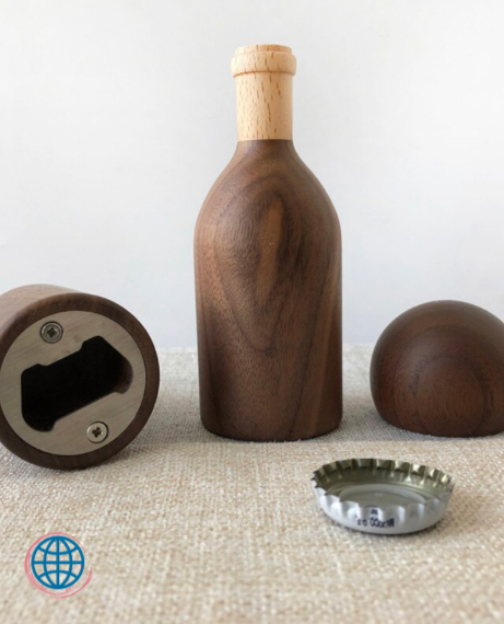 Walnut Wood Bottle Opener Solid Wooded Beer Cola Household Stainless Steel Black Wine Bottle Openers Trending