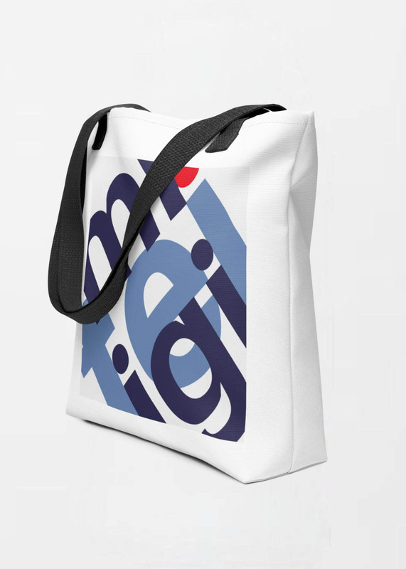 Tote Bag mi-teigi Logo   miteigi Logo Branded product item products brand items luggage baggage bags White black