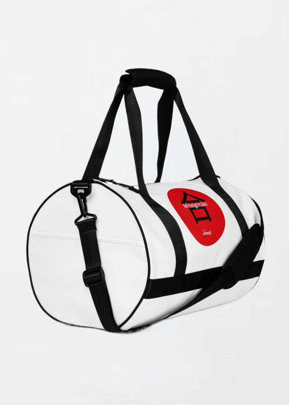 MiteigiYūki Logo Gym Bag  miteigi Logo branded product item miteigiYūki Fitness Sports Activewear by miteigi products brand items luggage baggage bags White red