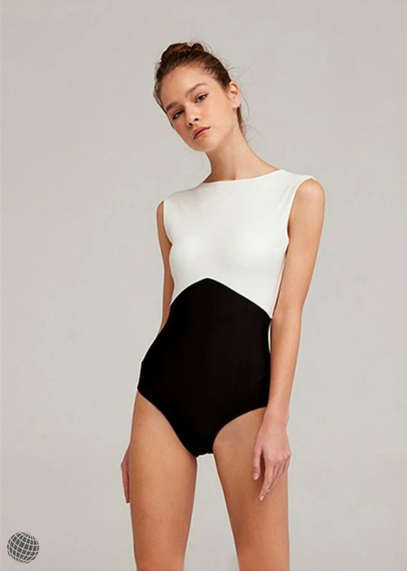 Retro Swimsuit Women’s Ladies One Piece Elegant British Style Black And White Slim Cover Belly Women Beach Spa Swimwear Sets for woman Summer womens beachwear