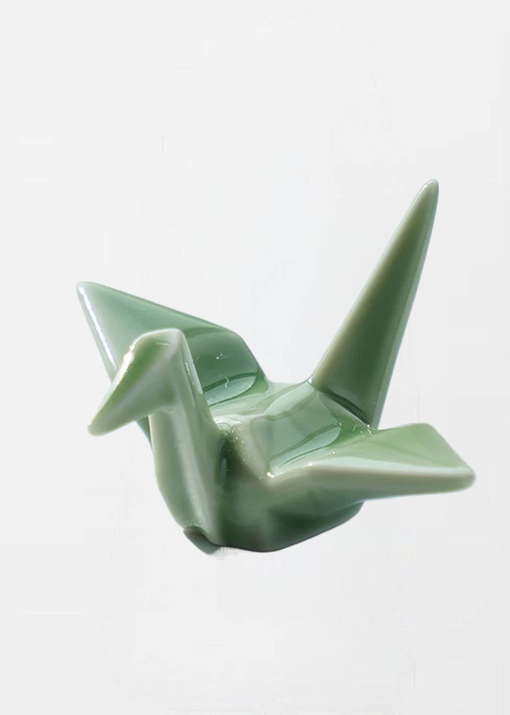 Ceramic Paper Crane Chopsticks Rest  Chopsticks Forks Spoon Holder Dinner Spoon Stand Home Decoration Ornament Housewarming Gift chopstick rests in green