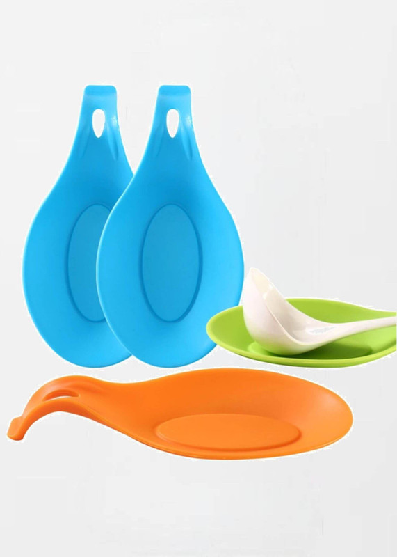 Silicone Spoon Holder Rest Pad Kitchen Utensils Spatula Heat Resistant Placemat Trays Insulation Mats Hot Kitchen Tools Holders rests