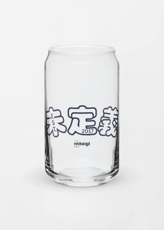 Can-Shaped Arch Logo Glass Tumbler EST. 2017  Drinks Glass wine, juice, milk drinking glasses miteigi-Logo branded product item tumblers Glassware Transparent clear with black pattern