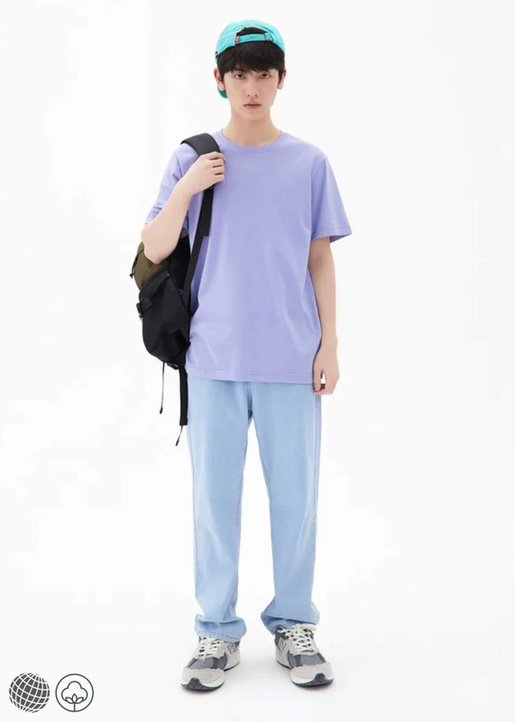 Straight Leg Jeans  Men’s Summer Traditional Casual Comfortable zipper fly Pants Solid Color Male Thin Trousers for man in light sky blue Meters men’s denim fashion bonwe
