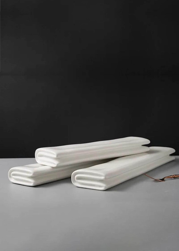 Ceramic Plate  Solid Color Folding Long Restaurant Sushi Dessert Snack Appetizer Plates Molecular Cuisine Dinnerware Specialty Dinning Tableware in white