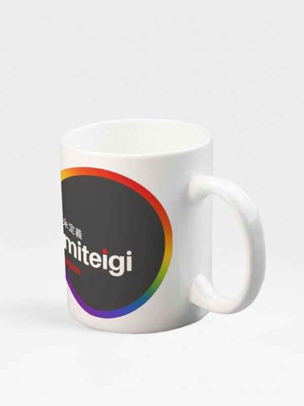 miteigi Pride Mug 11oz     Rainbow drinks cup coffee, tea, juice, milk drinking cups miteigi-Logo branded product item tumblers ceramics in white with multicolor pattern mugs