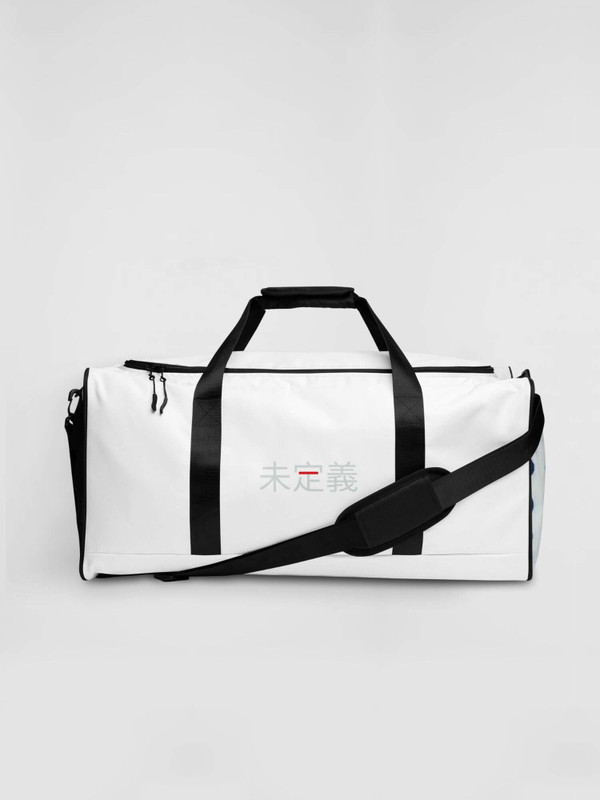 miteigi Script Logo Duffle Bag   miteigi Logo branded product item Fitness Sports Activewear by miteigi products brand items luggage baggage bags White platinum blue red