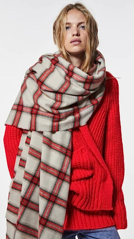 Women Cashmere Warm Pashmina Red Plaid Foulard Female Scarves Wrap Thick Soft Bufanda Tassel Long Shawl Trending