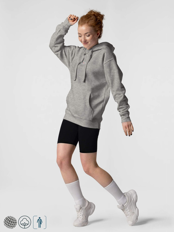 Undefined Hoodie miteigi Logo   Genderful Unisex anywear Men’s Woman’s miteigiYūki fitness long sleeves drawcords Tall plus size kanga pouch pocket hoodies drawstrings sports Sweatshirts for man woman in Gray grey Mens womens sportswear gym fashion