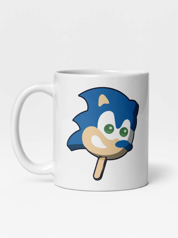 Glossy Sonic the Hedgehog Ice Cream Mug    Japan cartoon animal Roblox character drinks cup coffee, tea, juice, milk drinking cups miteigi branded product item tumblers ceramics in white with brown ink multicolor pattern Ceramic Anime Gifts girls boys gen z generation A Japanese manga hedgehogs characters souvenirs mugs