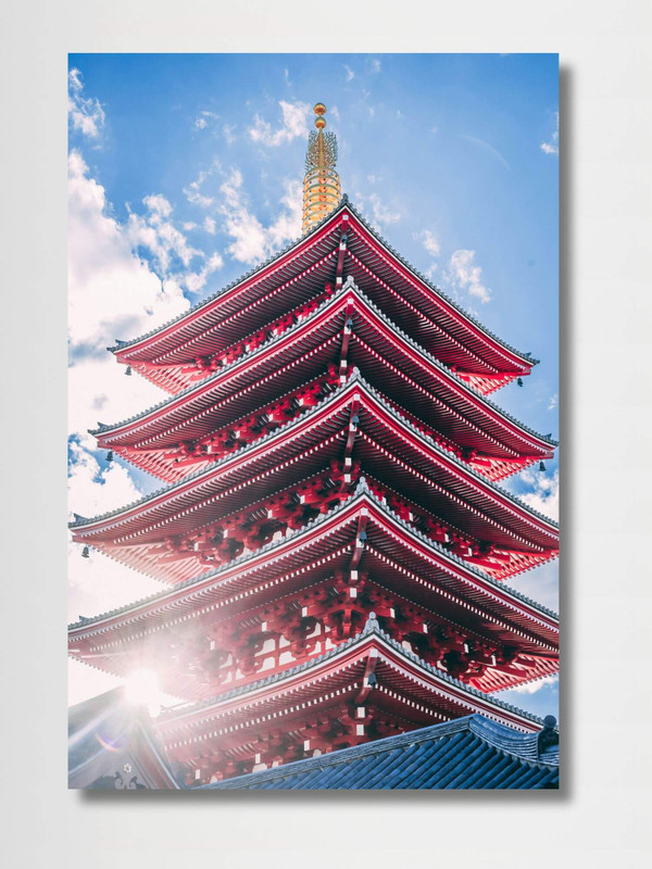 Sensoji Pagoda Temple, Tokyo  Japanese wall art decor poster Asakusa Religious Buddha temples Japan paper posters prints