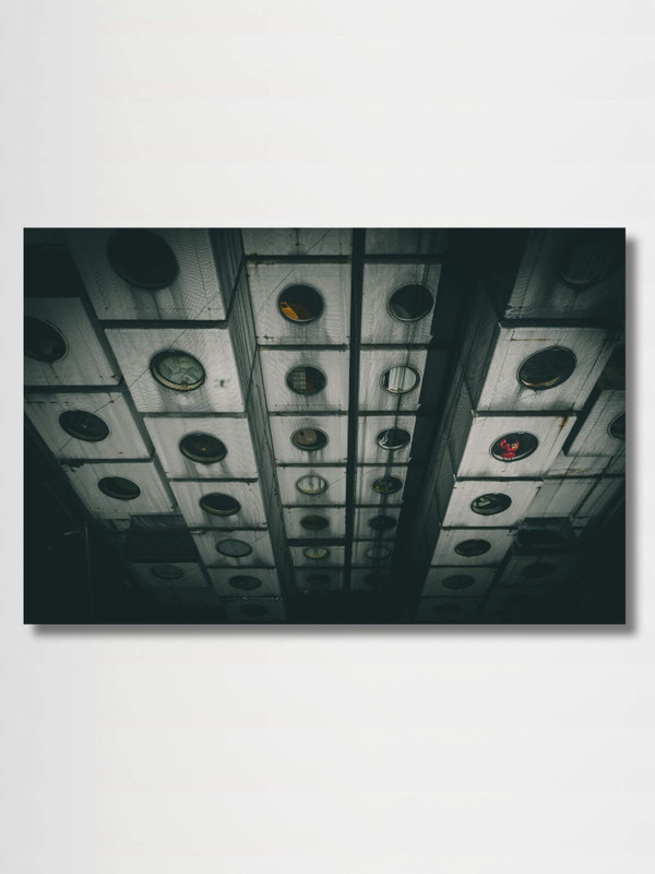 Nakagin Capsule Tower, Ginza, Tokyo    Japanese wall art decor poster Nakagin Tower in upscale Ginza district of Tokyo, Japan designed by architect Kisho Kurokawa. Completed in two years from 1970 to 1972, Dystopia building architecture life Japan paper posters prints in black and white
