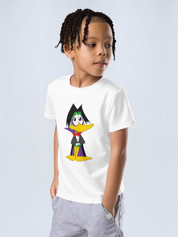 Kids Graphic Crewneck T-Shirt    Unisex Boys Girls Summer Short Sleeve Tops Round O-Neck Tees Casual Count Duckula Anime character Streetwear School children’s T-Shirts Clothes 2T, 3T, 4T, 5T, 6, 6X, 7 Years In white with multicolor design