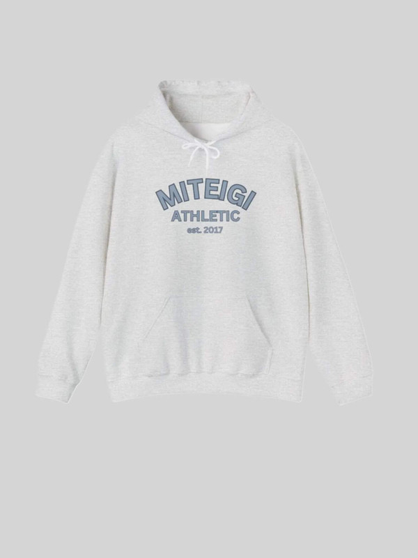miteigi x Heavy Blend™ Hooded Sweatshirt Genderful Women’s long sleeves drawcords hood kanga pouch patch pocket band cuffs and hem athletic logo branded Sweatshirts for woman in Gray Womens fitness activewear sports petite-, tall-, plus-, size grey Gildan Hoodies