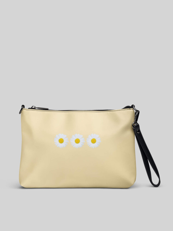 Daisy Crossbody Bag yellow  Women’s Classic Vintage PU faux vegan leather Belt miteigi Branded daisy floral Print Chest Bags Hip Hop Streetwear for Woman in Banana yellow, with white yellow flowers, womens daisies handbags