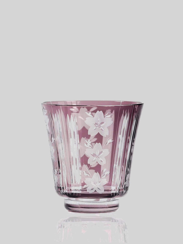 Japanese Edo Kiriko Style Wine Glass  Hand Cut  Old Fashioned Whiskey Glass Shot Glass Sake Cup with Gift Box Glassware bar glasses in purple