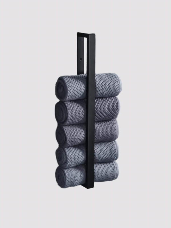 Bathroom Towel Holder        20cm, 30cm, 40cm, 50cm Bar black rail wall-mounted 304 stainless steel self-adhesive or screw fix towels ring hardware holders