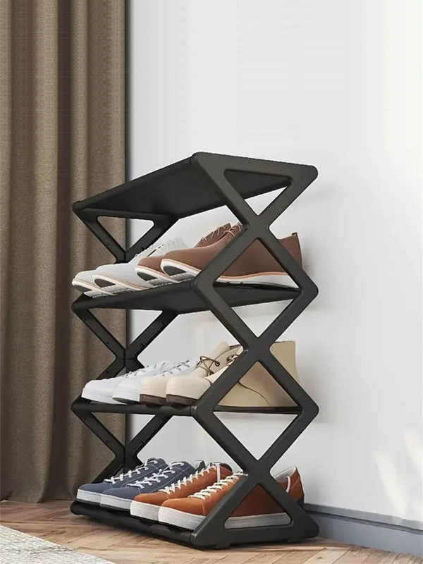 Shoe Rack  Storage organizers Detachable space saver shelving Family Household entryway hallway multi layer simple elegant shoes shelf racks black color shelves cabinets