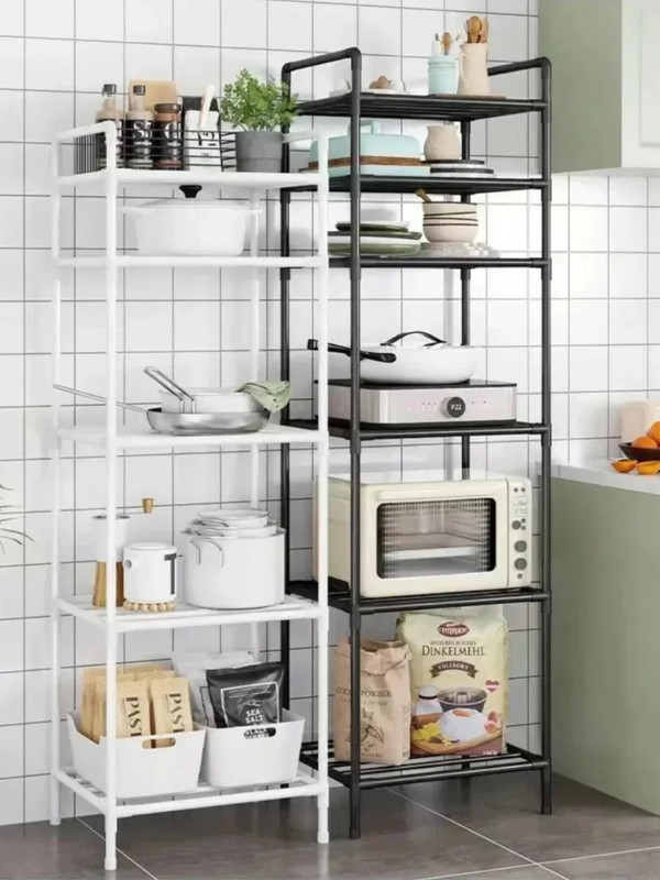 Layered Storage Pulley    Bathroom floor standing toilet rack Multi wall shelf floor-standing closet organizers Kitchen store units on lock wheels pulleys