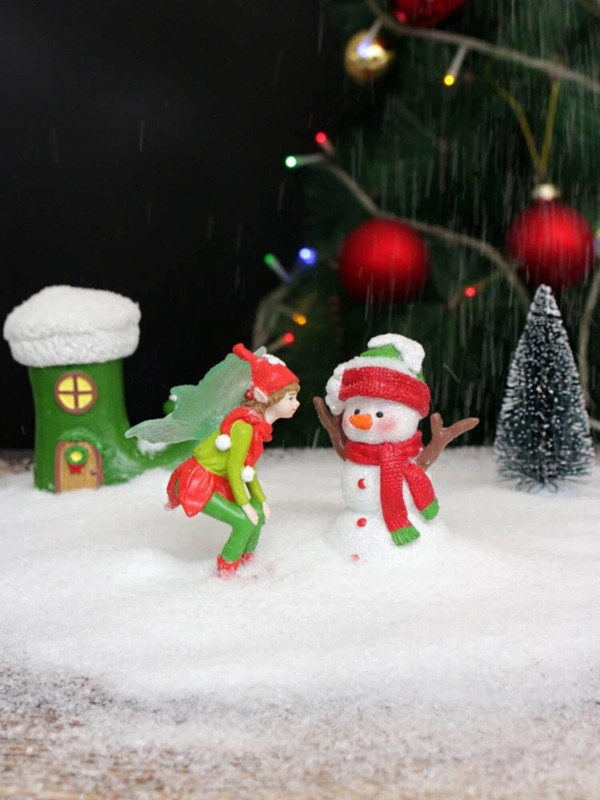Christmas Decorations 4-Piece Set   Christmas tree, snowman, Christmas boots, snow elves, joyful Christmas atmosphere decoration Holiday season Home decorative objects