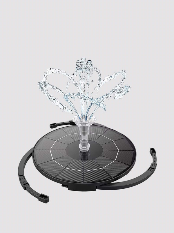 3.5W Solar Fountain Pump,   Solar powered water spray pumps with 6 nozzles, birdbaths floating fountains for outdoor garden patio ponds in black