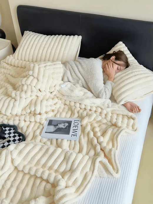 Striped Bed Blanket    American style Single Double King Queen size Home coral fleece throw for sofa couch, fuzzy Blankets for all season, Shaggy bed linen Gifts in Blue, White, Wine Red, Chocolate brown, Gray, Camel beige
