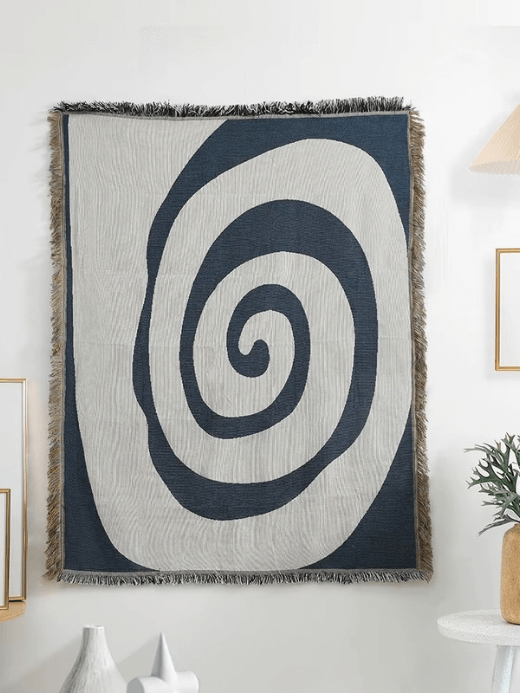 Vortex Tapestry Blanket      100% Cotton Bohemian Ins style blue sofa chair thread indoor decorative boho outdoor camping multifunctional picnic mats bohemia throw 125x150cm
