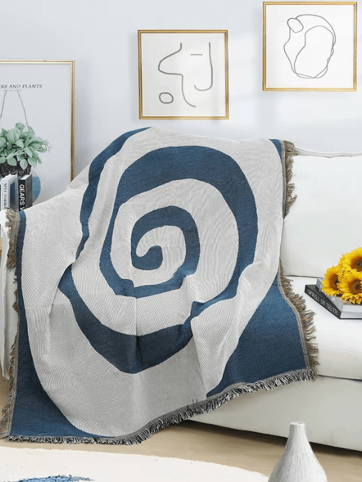 Vortex Tapestry Blanket      100% Cotton Bohemian Ins style blue sofa chair thread indoor decorative boho outdoor camping multifunctional picnic mats bohemia throw 125x150cm