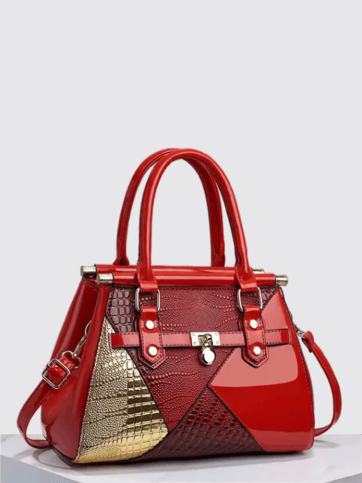 Snake Skin Leather Bag     Women’s crocodile animal pattern versatile shoulder bags for Woman Y2k mini High quality Handbags Womens baggage in Red