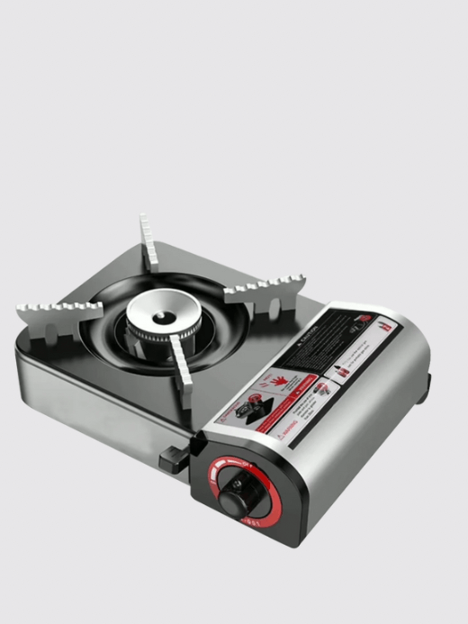 Portable Butane Stove  Portable gas grill for outdoor appliance, emergency tailgating hiking camping table dining cooking Kitchen cookware appliances in silver