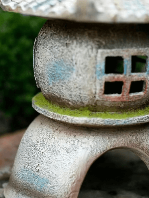Japanese Solar Lantern    Tabletop ornament, resin handmade Chinese-style courtyard lanterns, outdoor garden decorations Japan-style landscaping ornaments