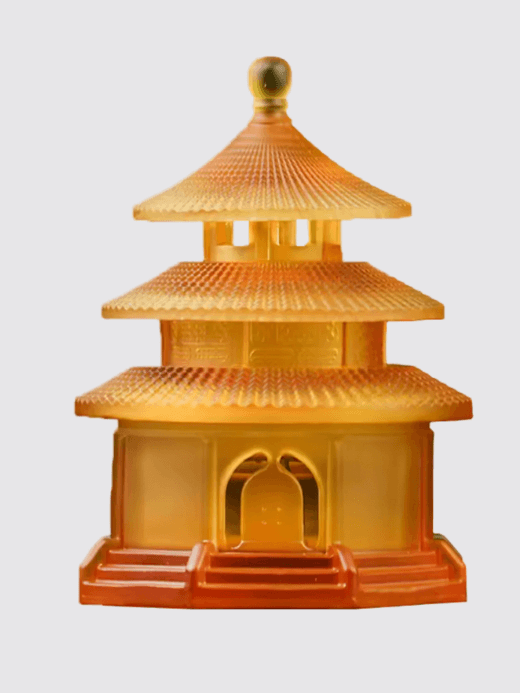 Temple of Heaven Incense Burner  Colored glaze resin decorative ornaments Home indoor living room prayer Thailand Japanese decorations in Amber