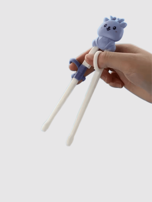 Training Chopsticks  Baby, child adult cute cartoon cat animal mouth Chopstick sticks sets in blue, Flatware cutlery utensils aids