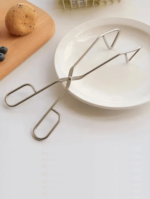 Food Tongs Household 304 stainless steel baking bread clamps Outdoor BBQ barbecue accessory utensils tools Creative baking bakeware clips Kitchen pastry Tong serveware utensils accessories in silver color