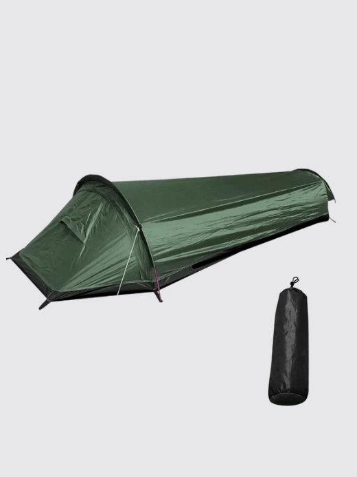 Backpacking Tent    Outdoor hiking camping sleeping bag waterproof lightweight single person mi festival gig gear tents in army green