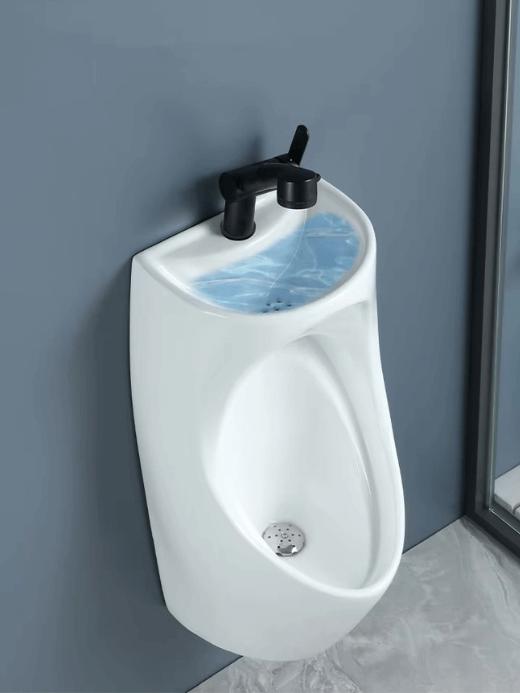 Integrated Ceramic Toilet with Washbasin  Household men's water-saving vertical wall mounted induction with washbasins sinks Bathroom toilets WC furniture hardware