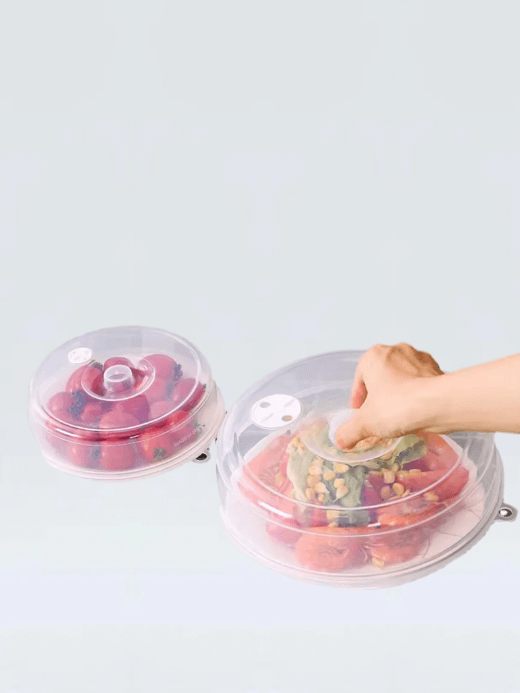 Microwave Food Cover  Heat-resistant foods splatter guards lid Anti-sputtering covers accessory Non-splatter lids Fresh-keeping cookware accessories in clear transparent color