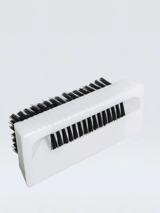 Scrub Brush   Non-disposable kitchen bathroom accessory Double-sided Nail stiff bristles fingernail surgical brushes Hand scrubbers in white with black accent accessories