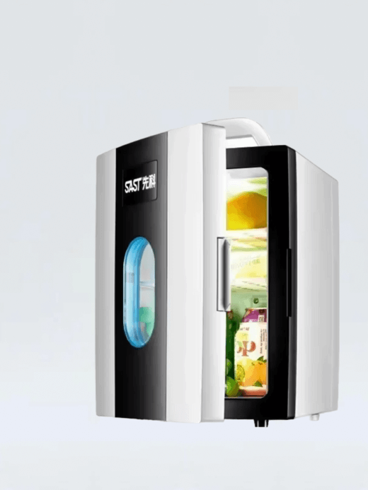 Mini Refrigerator 10L  for home car refrigeration student dormitory cosmetic refrigerator Small dual use refrigerators in white with black trim
